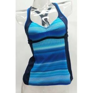 💙Nike blue striped racerback tankini💙